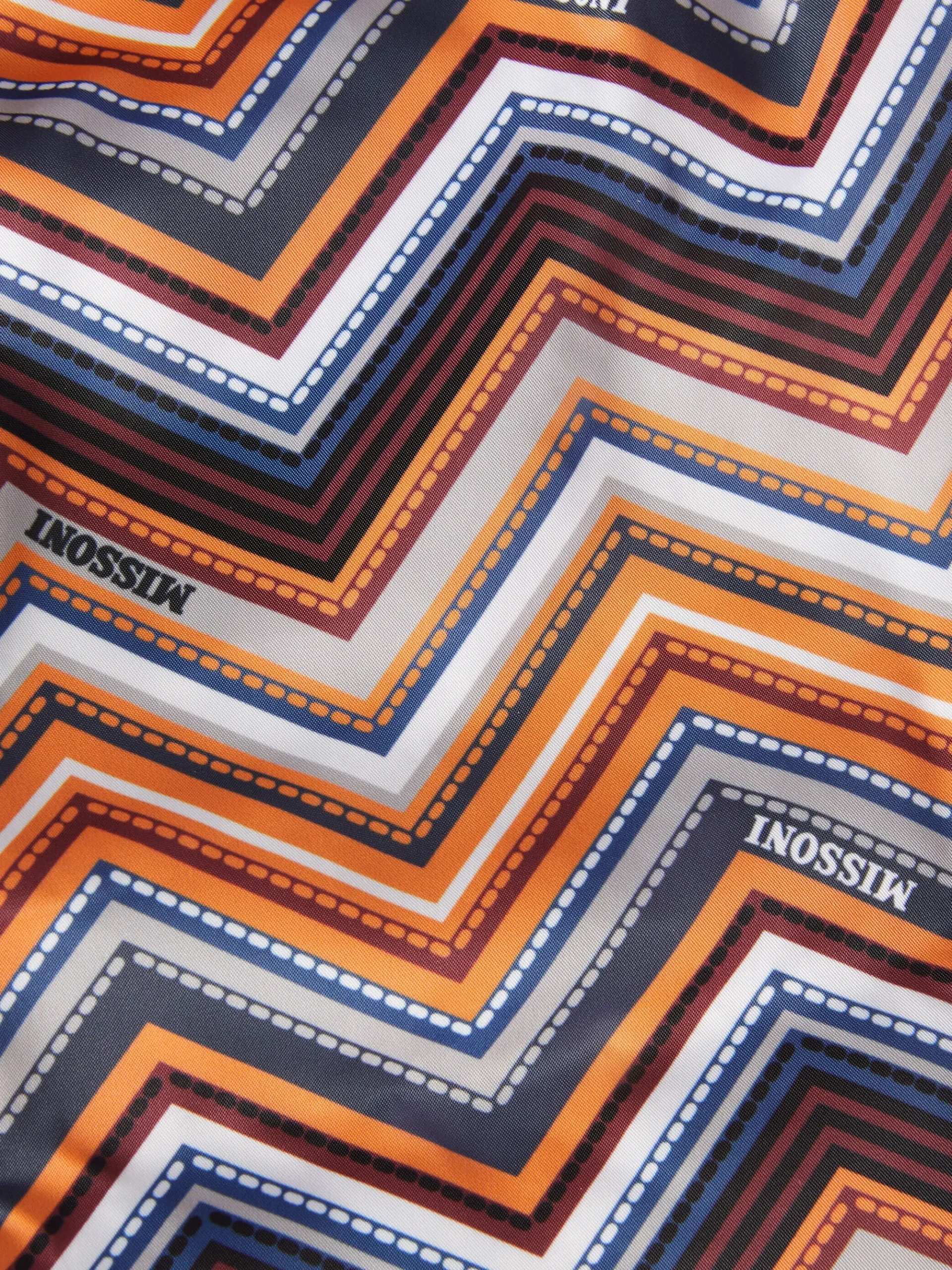 Boxer mare con stampa zig zag e logo