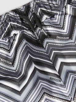 Boxer mare con stampa zig zag e coulisse in vita