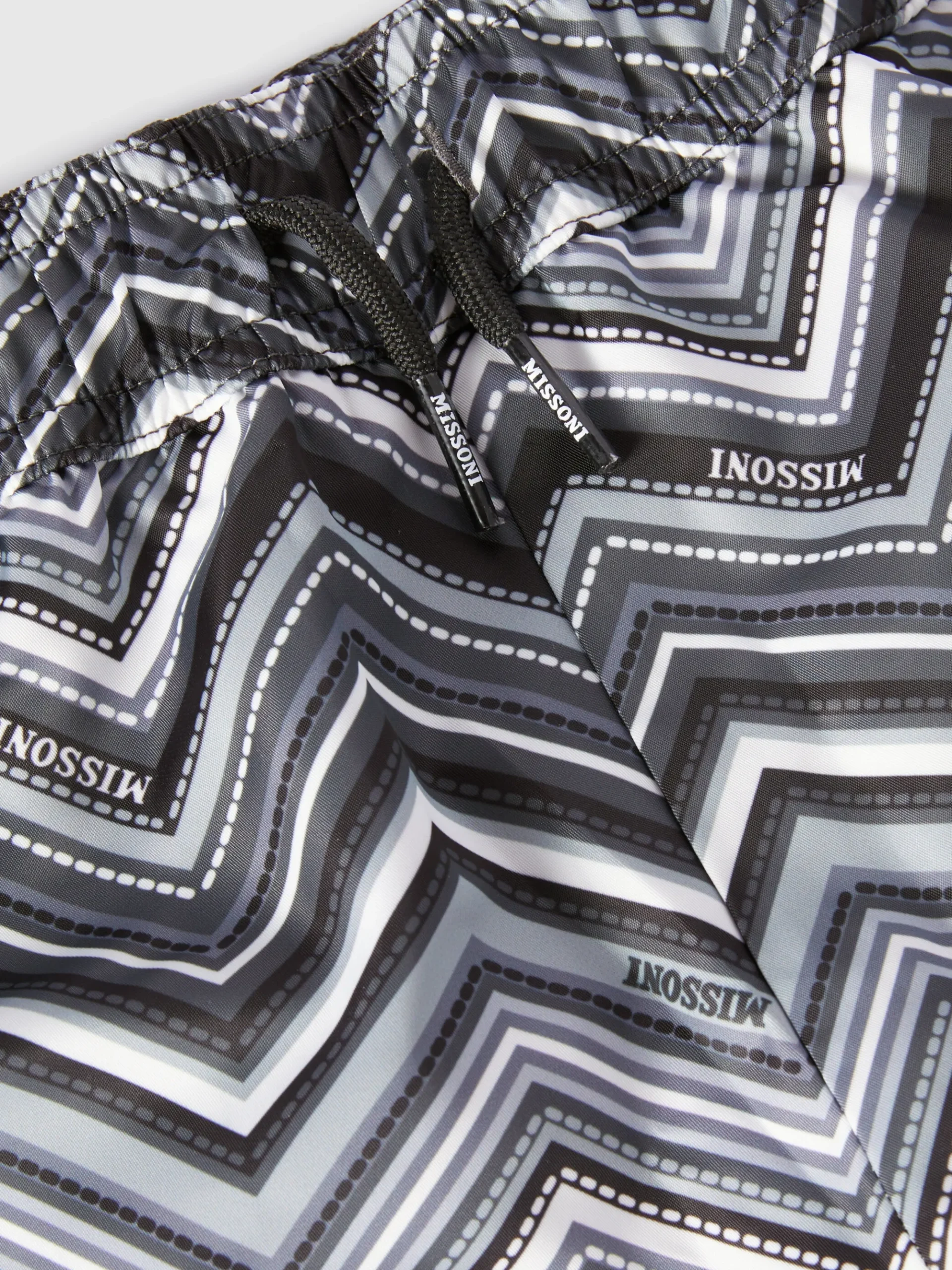 Boxer mare con stampa zig zag e coulisse in vita