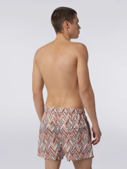 Boxer mare con stampa zig zag effetto spennellate