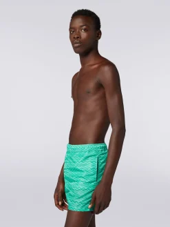 Boxer mare con stampa zig zag tonale