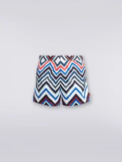 Boxer mare in nylon con macro-zig zag in gradazione