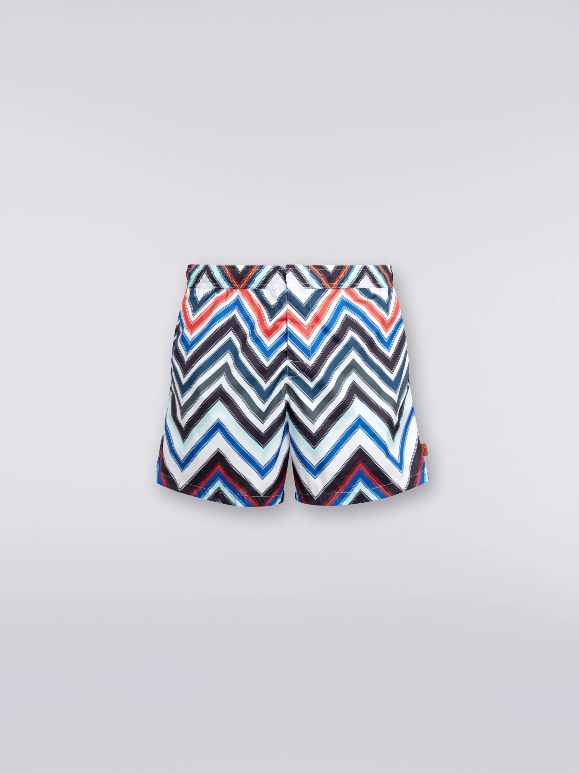 Boxer mare in nylon con macro-zig zag in gradazione