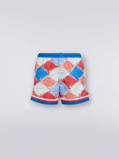 Boxer mare in nylon fiammato con logo