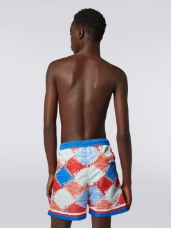 Boxer mare in nylon fiammato con logo