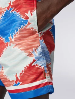 Boxer mare in nylon fiammato con logo
