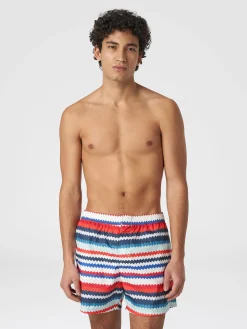 Boxer mare in nylon stampa micro zig zag