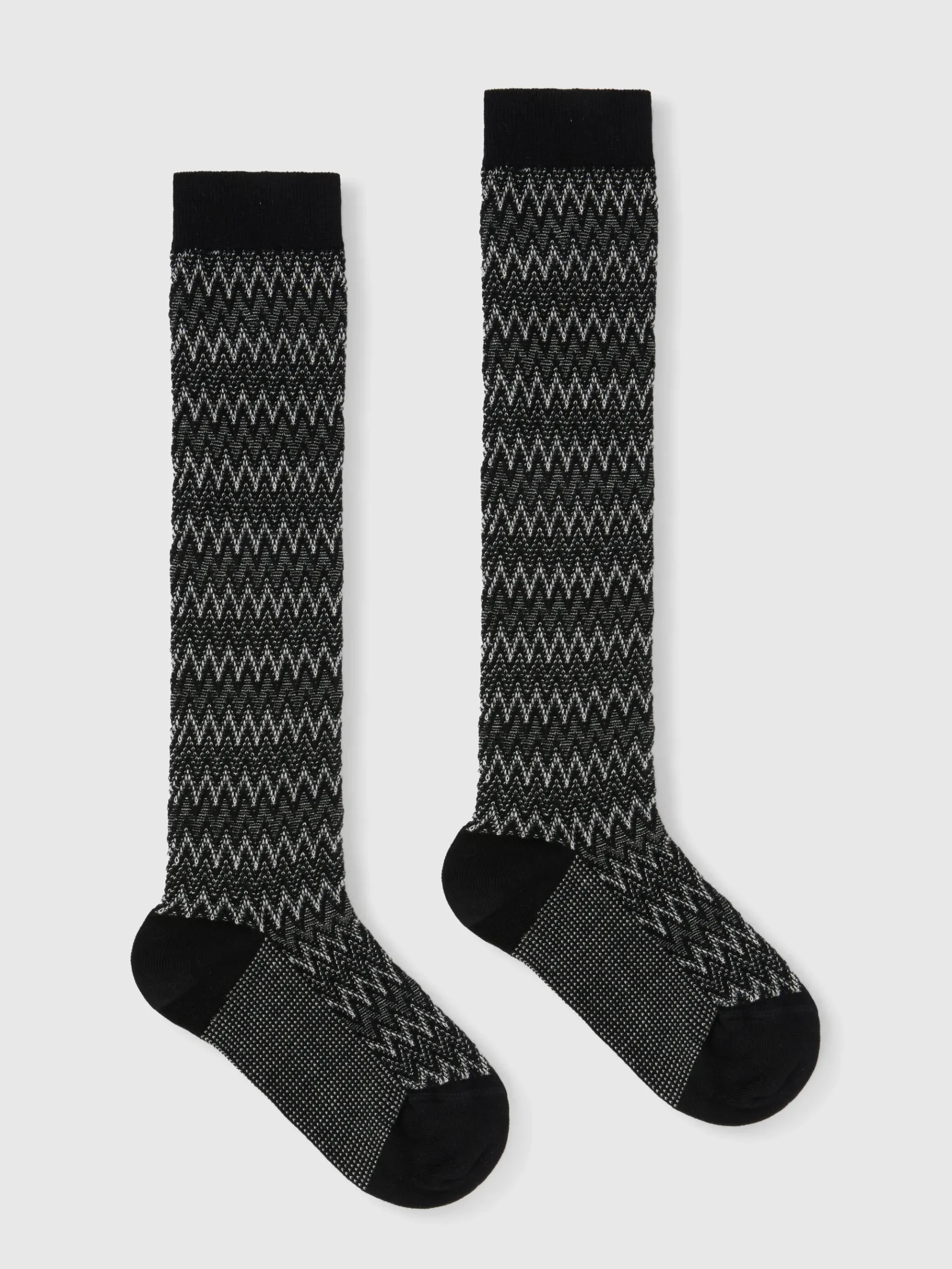 Calzini lunghi in cotone zig zag