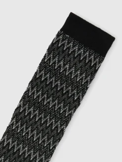 Calzini lunghi in cotone zig zag