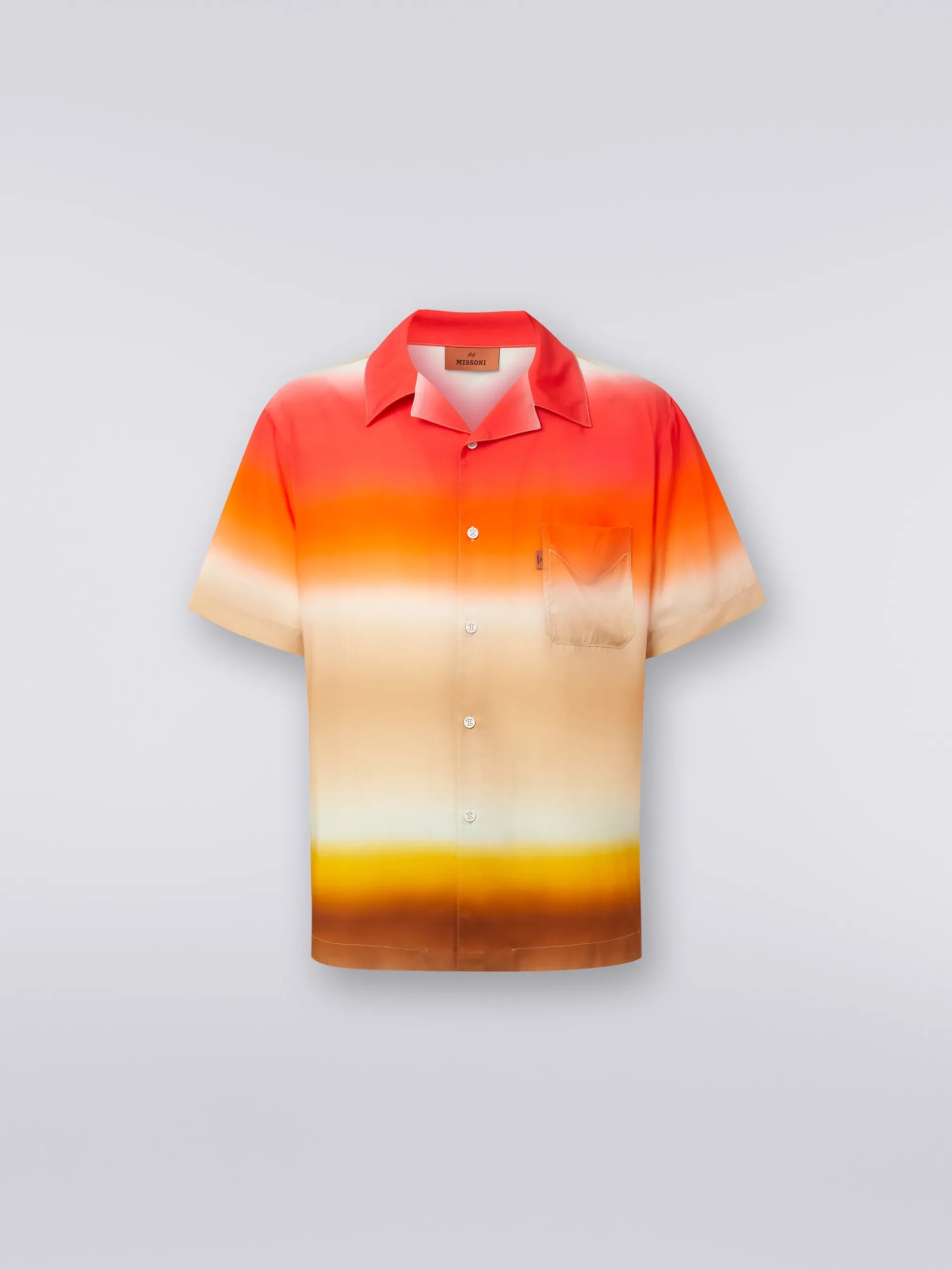 Camicia a maniche corte in viscosa dégradé