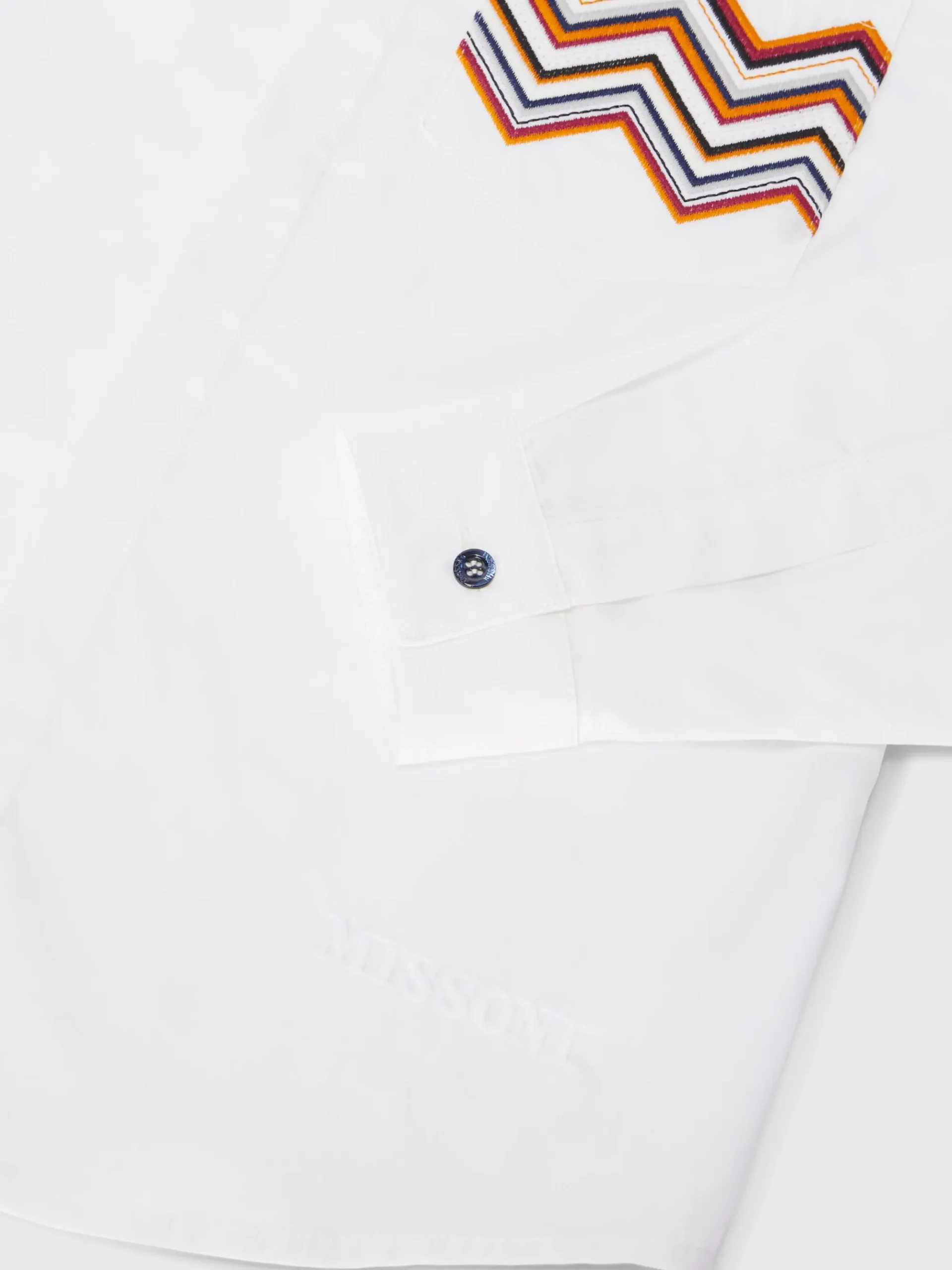 Camicia in cotone con dettaglio zig zag sul taschino