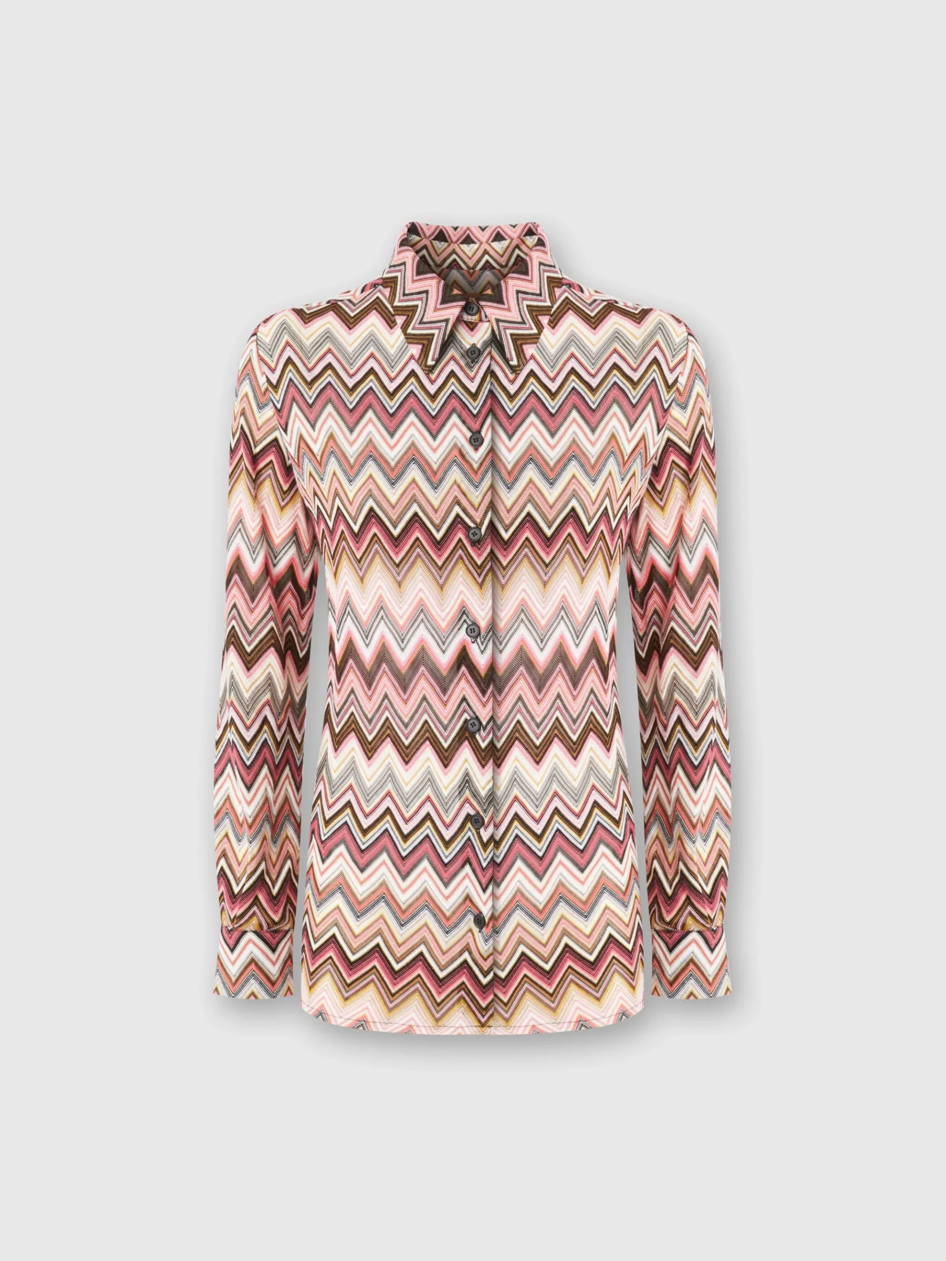 Camicia in cotone e viscosa zig zag