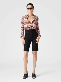 Camicia in cotone e viscosa zig zag