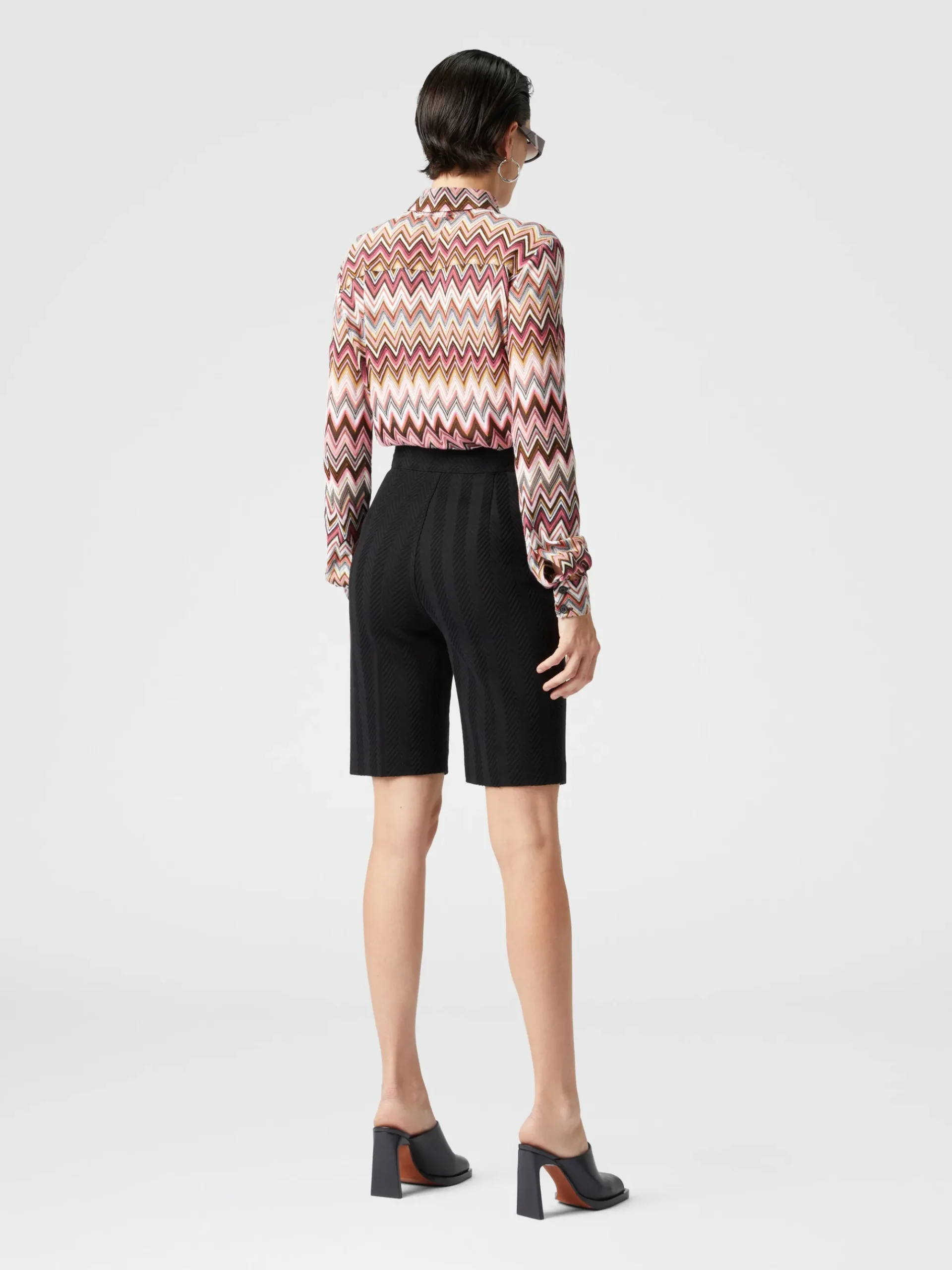 Camicia in cotone e viscosa zig zag