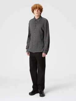 Camicia in cotone e viscosa zig zag lamé