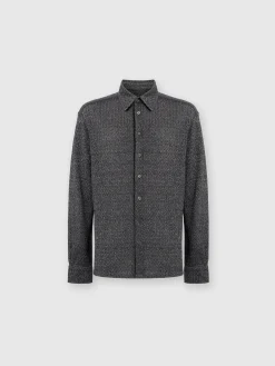 Camicia in cotone e viscosa zig zag lamé