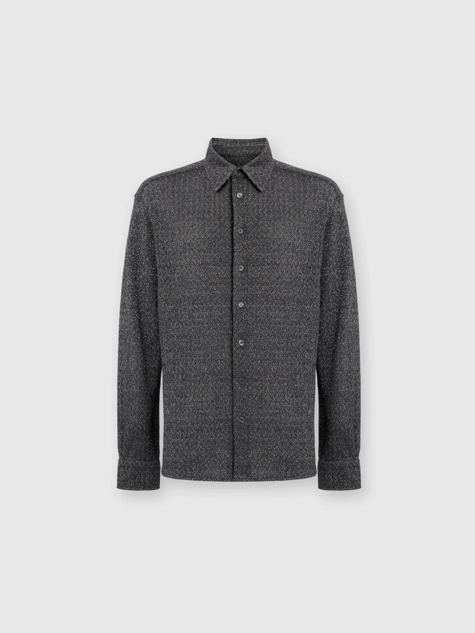 Camicia in cotone e viscosa zig zag lamé