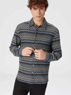 Camicia in cotone zig zag