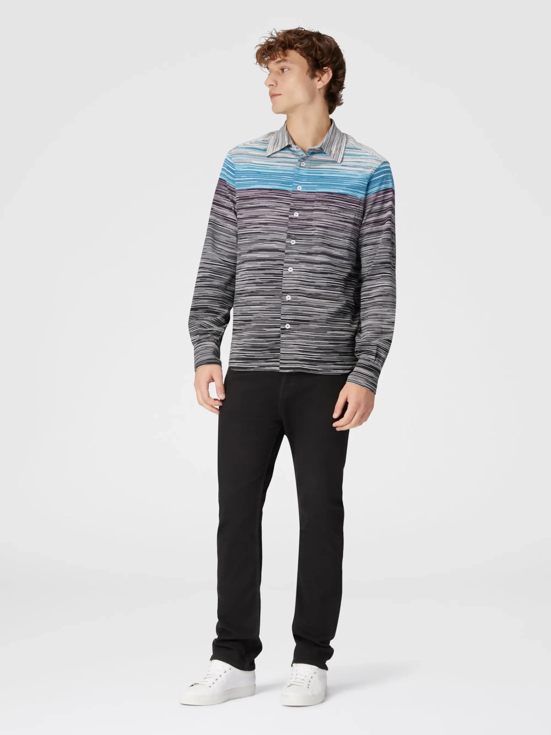Camicia in jersey di cotone fiammato
