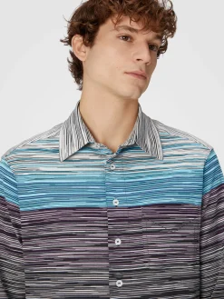 Camicia in jersey di cotone fiammato