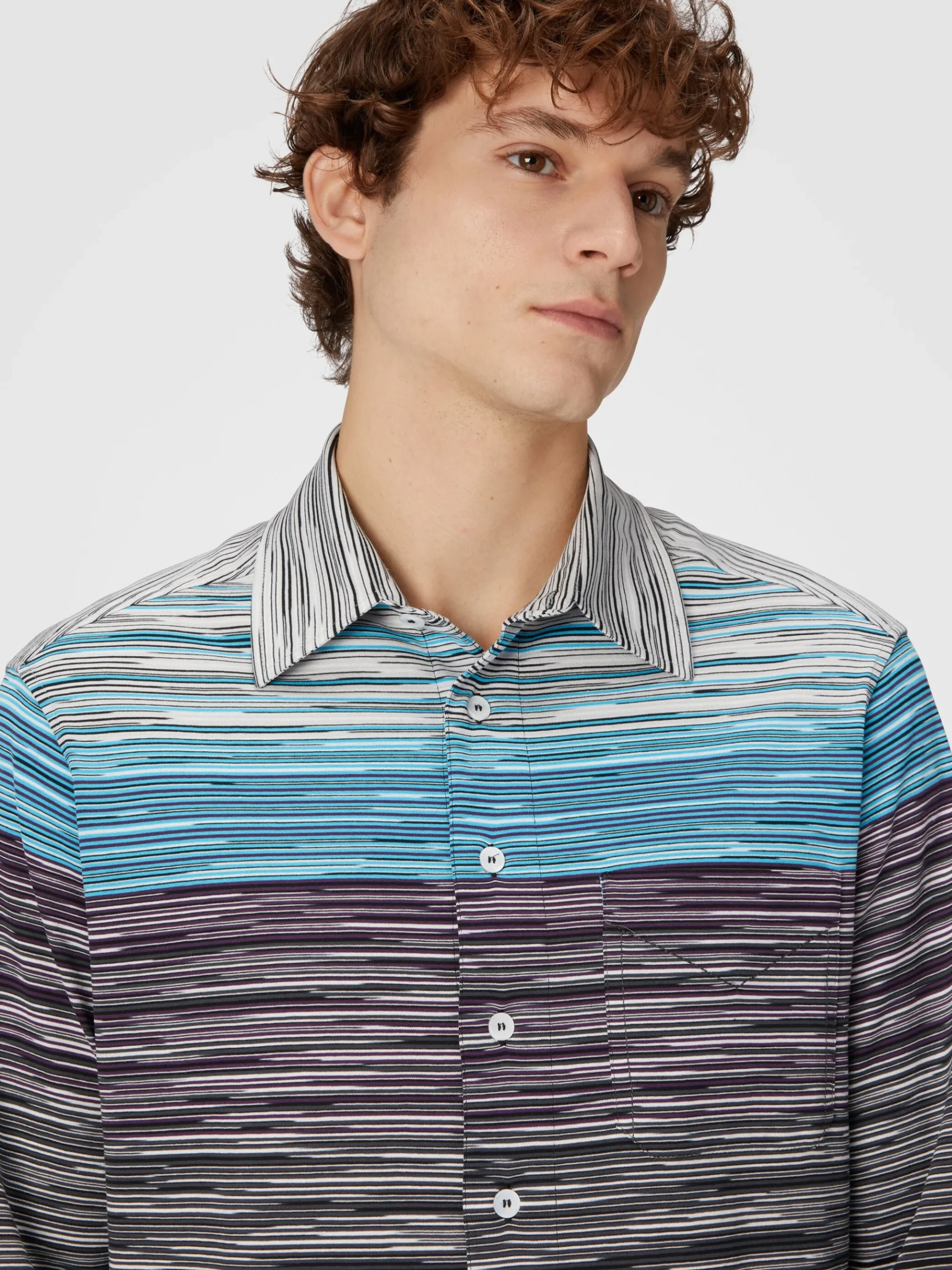 Camicia in jersey di cotone fiammato