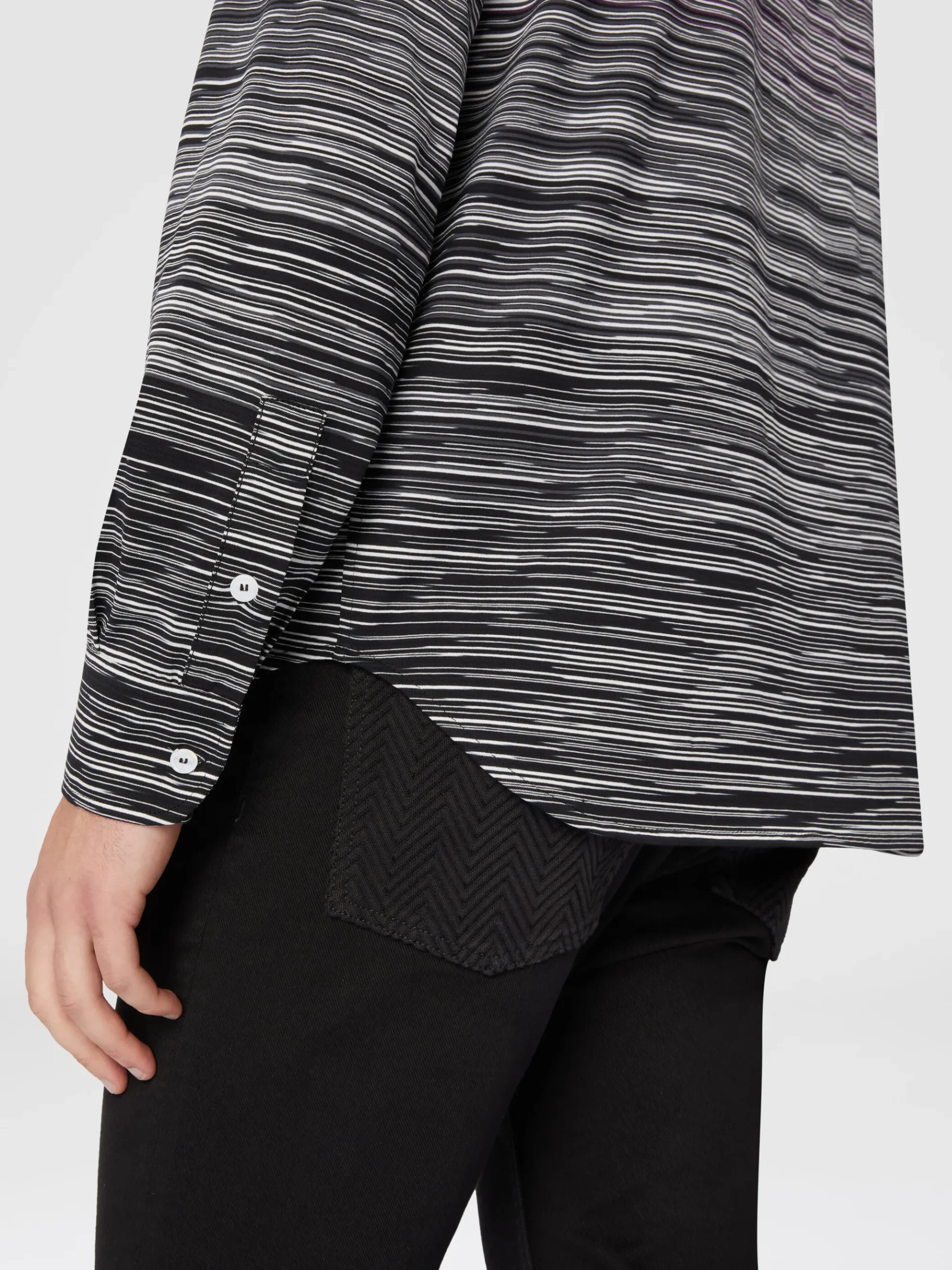 Camicia in jersey di cotone fiammato