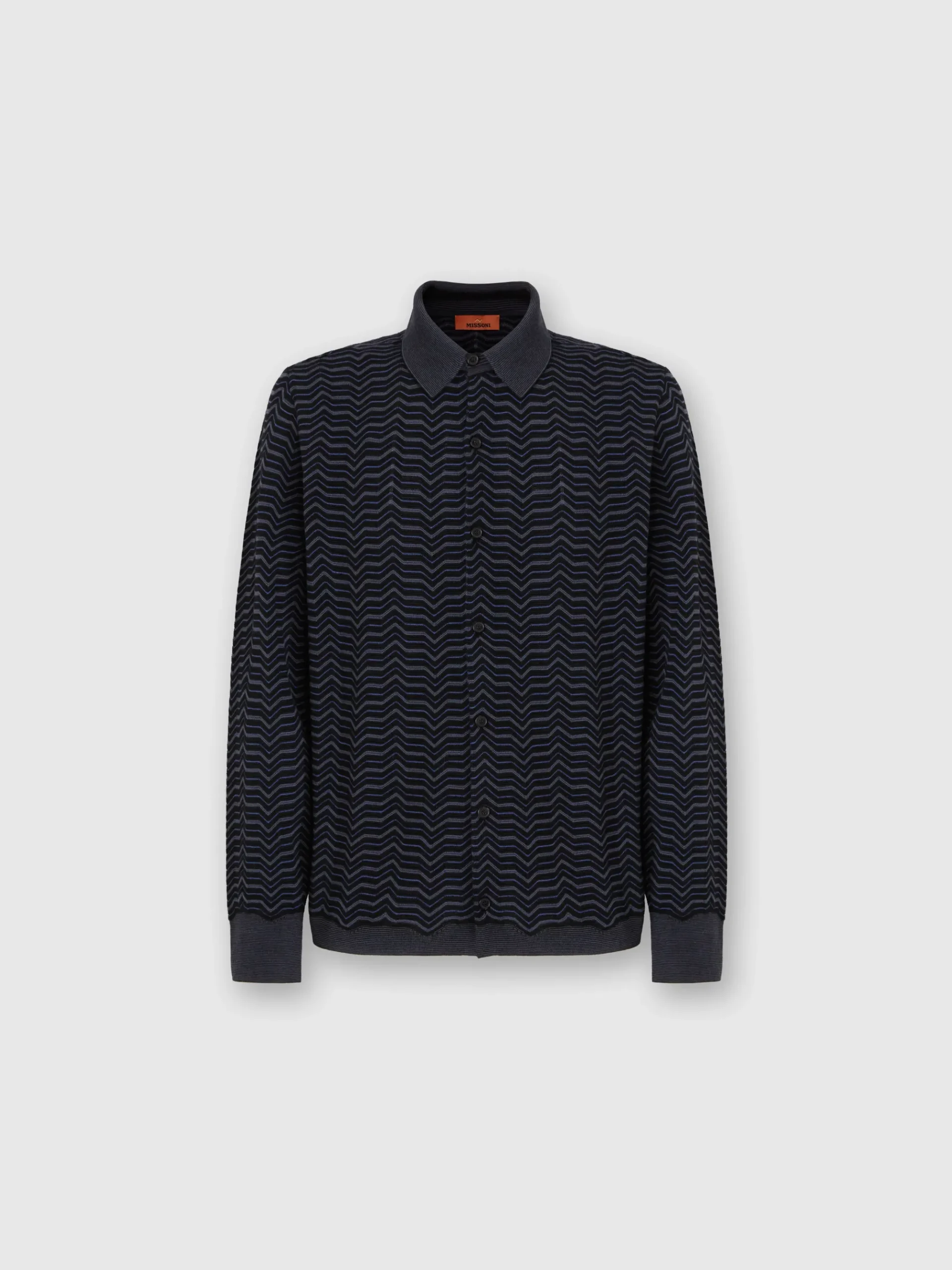 Camicia in maglia di lana e viscosa con onde