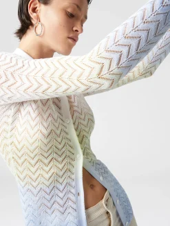 Camicia in maglia di viscosa chevron sfumata