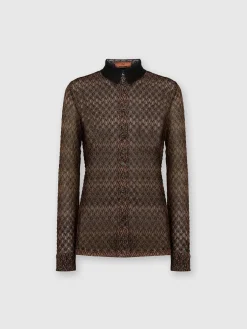 Camicia motivo pizzo lamé