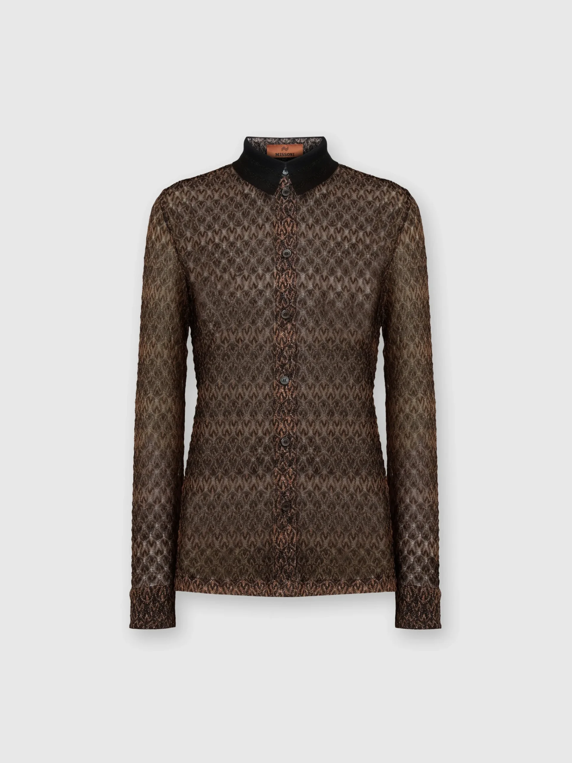 Camicia motivo pizzo lamé