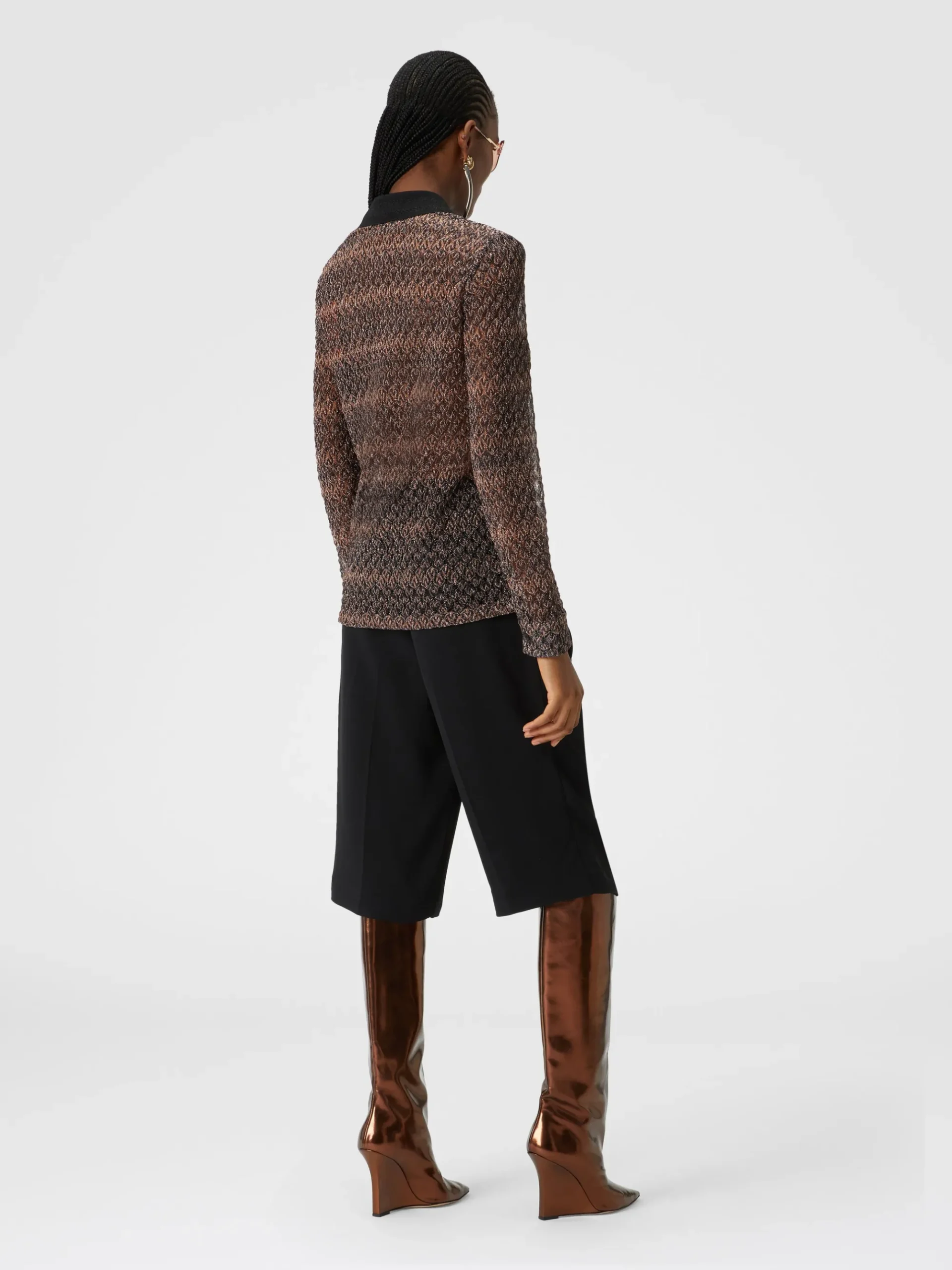 Camicia motivo pizzo lamé