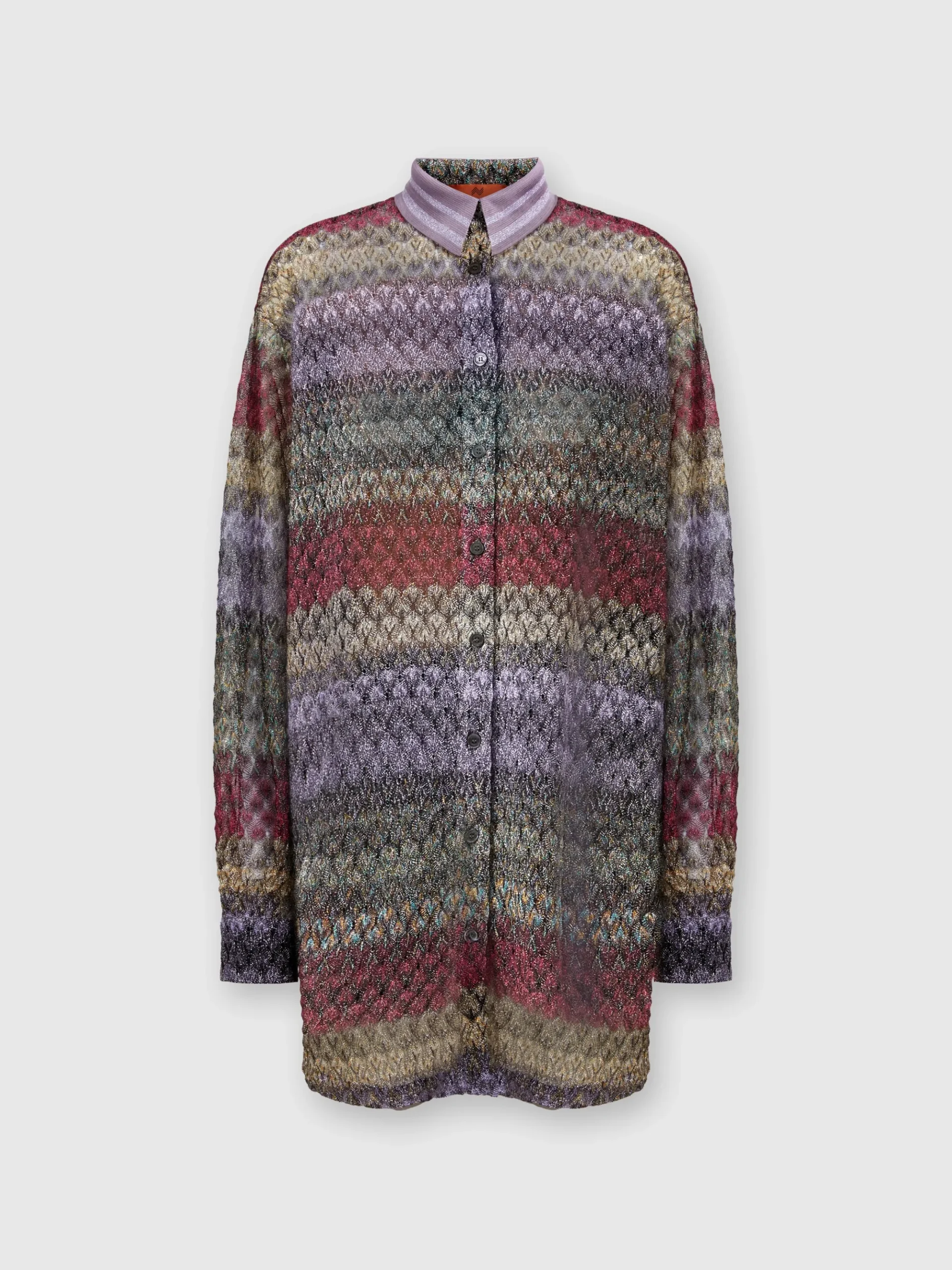 Camicia oversize con motivo pizzo lamé