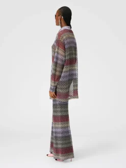 Camicia oversize con motivo pizzo lamé