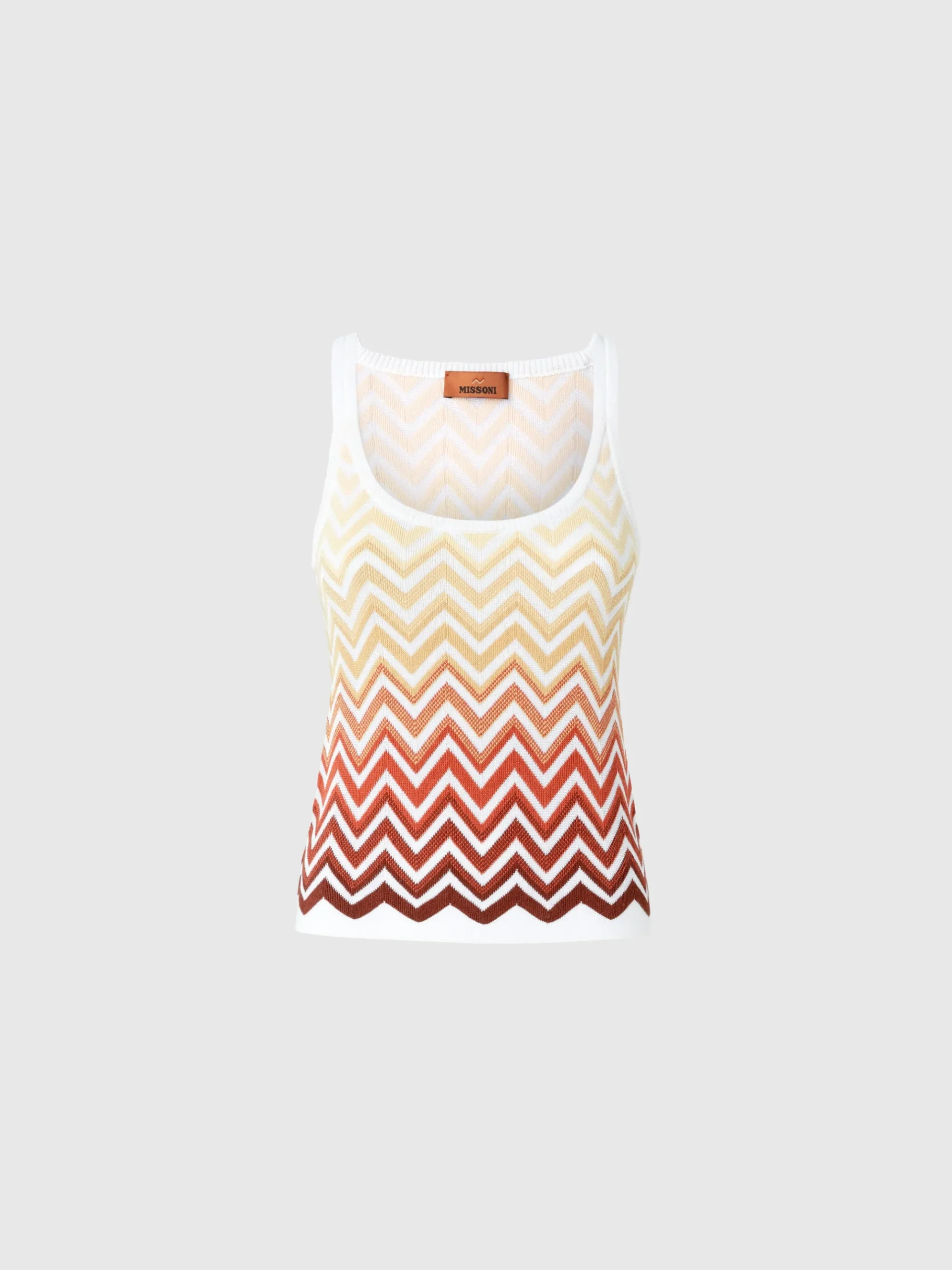 Canittiera in cotone e viscosa chevron dégradé