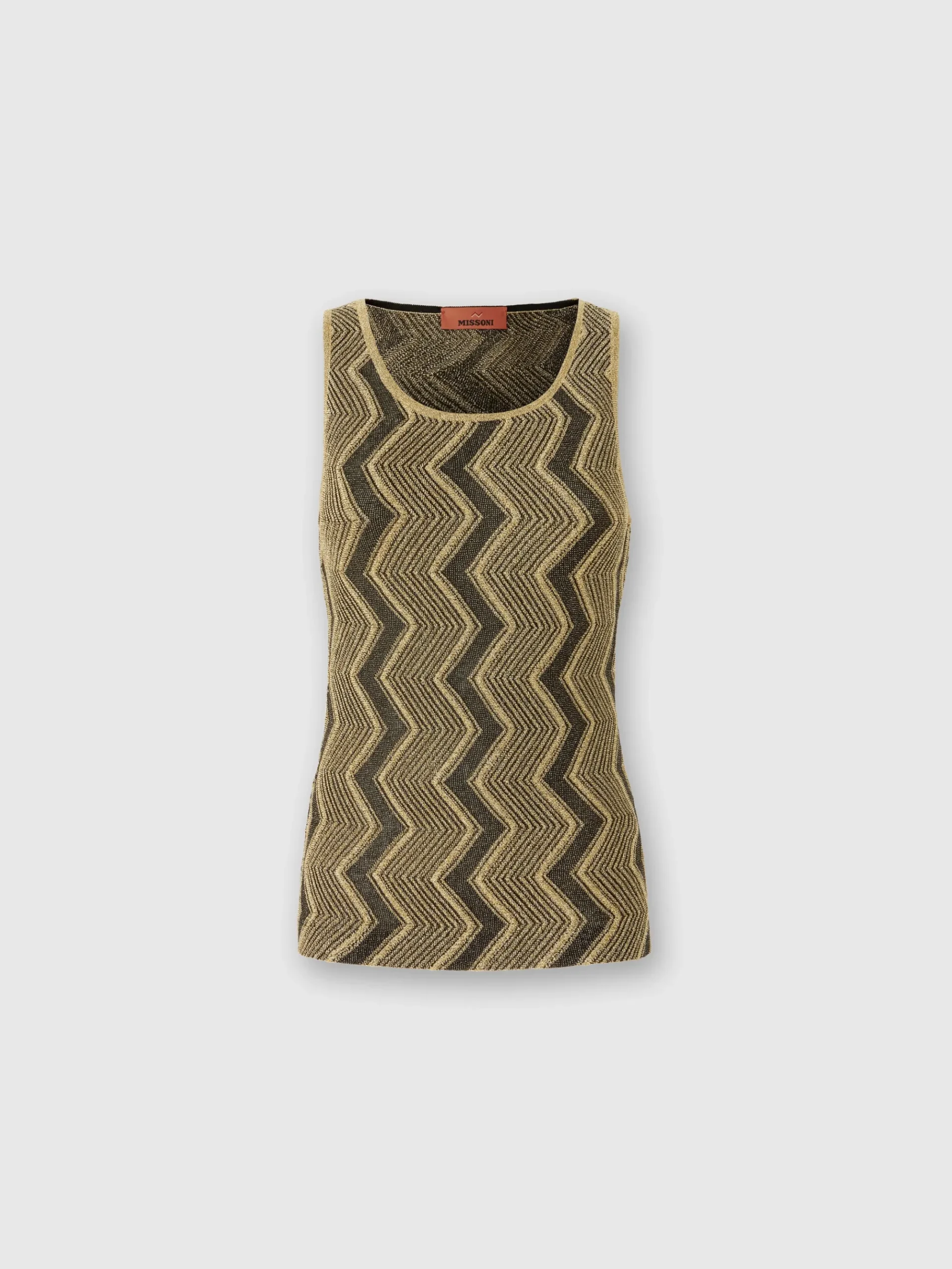 Canottiera in viscosa zig zag lamé