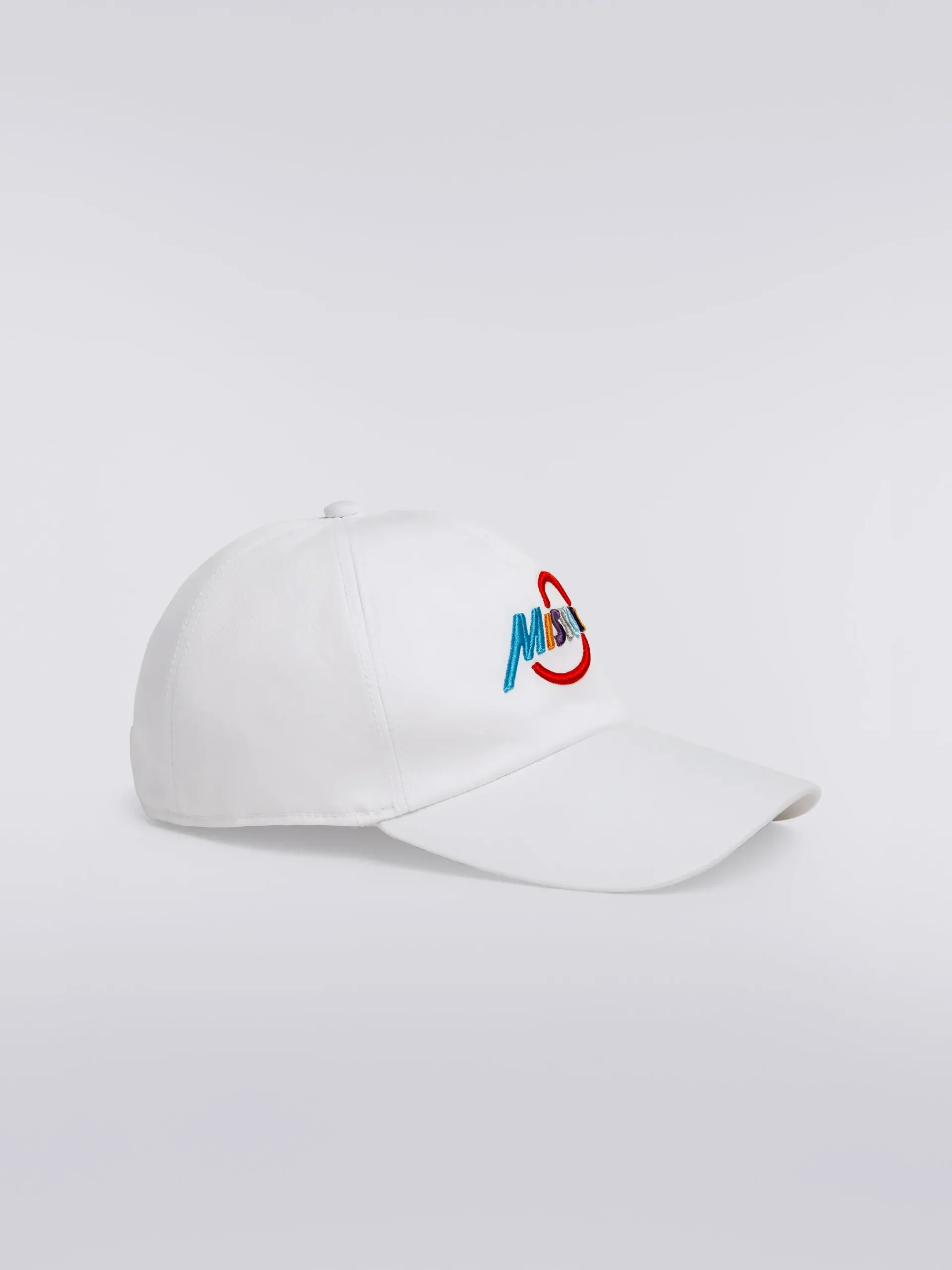 Cappello con visiera in cotone con scritta logo multicolore