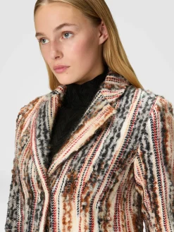 Cappotto in misto lana, mohair e alpaca a righe