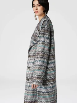 Cappotto lungo con applicazione di paillettes