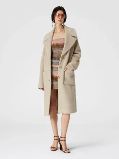 Cappotto lungo in misto alpaca