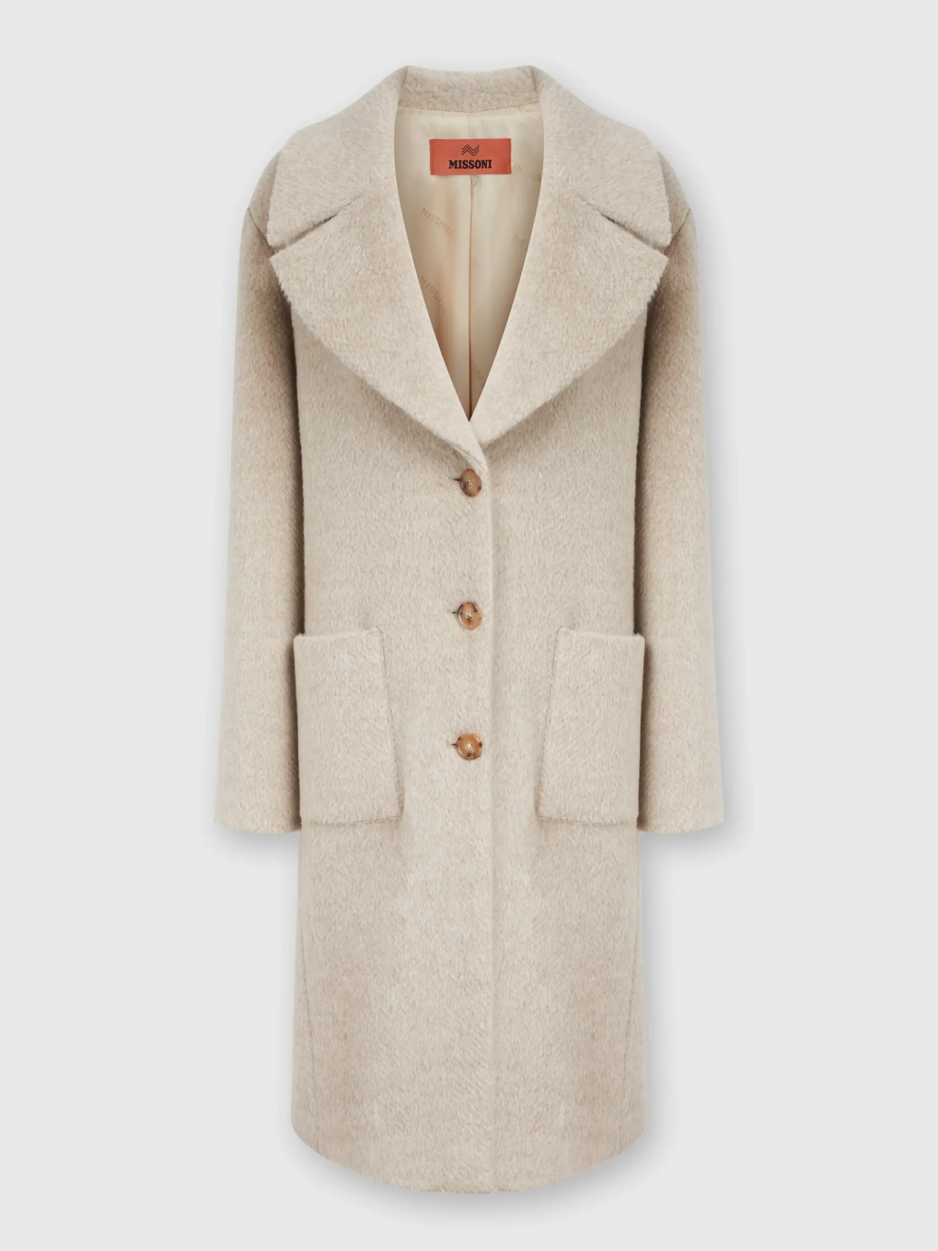 Cappotto lungo in misto alpaca