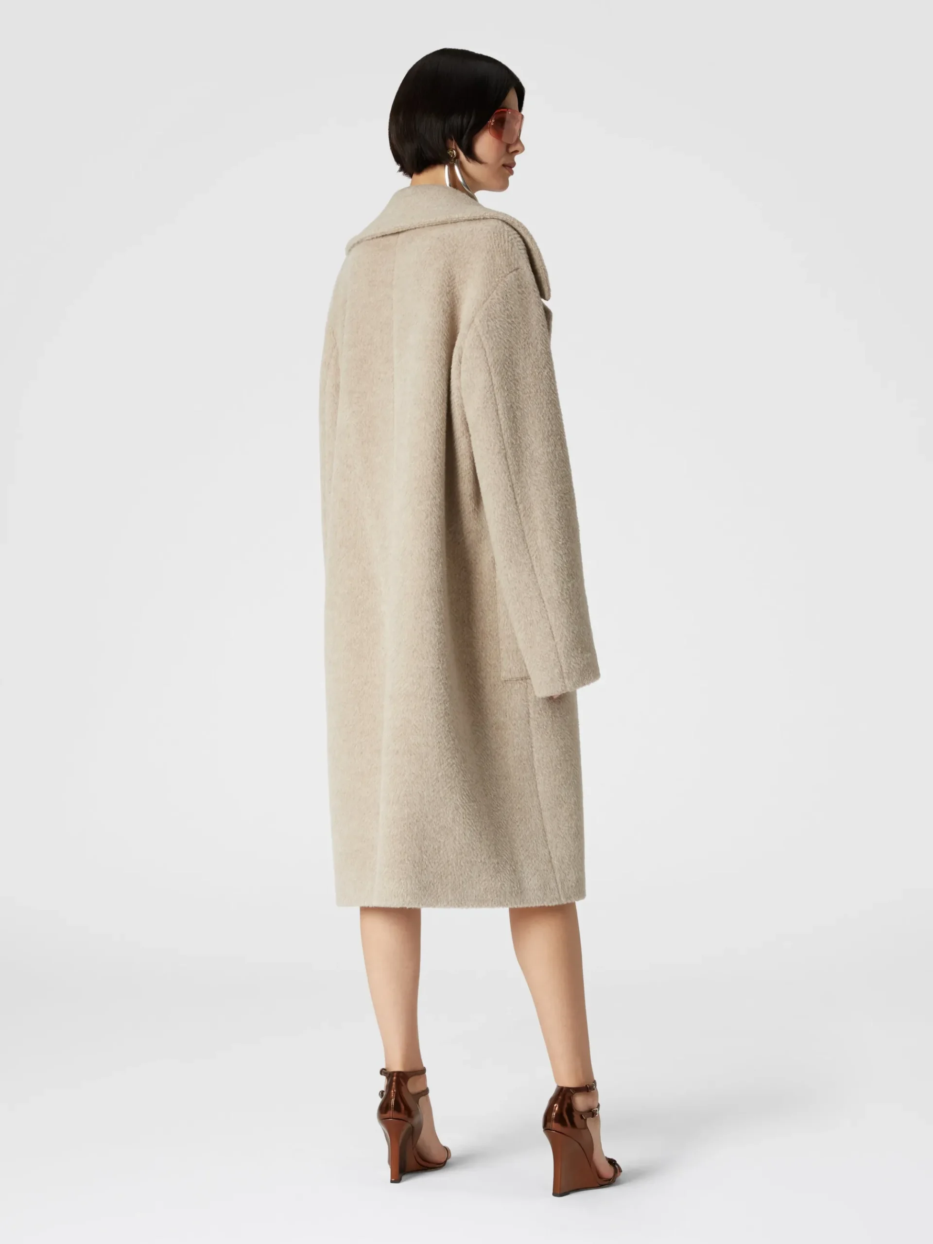 Cappotto lungo in misto alpaca