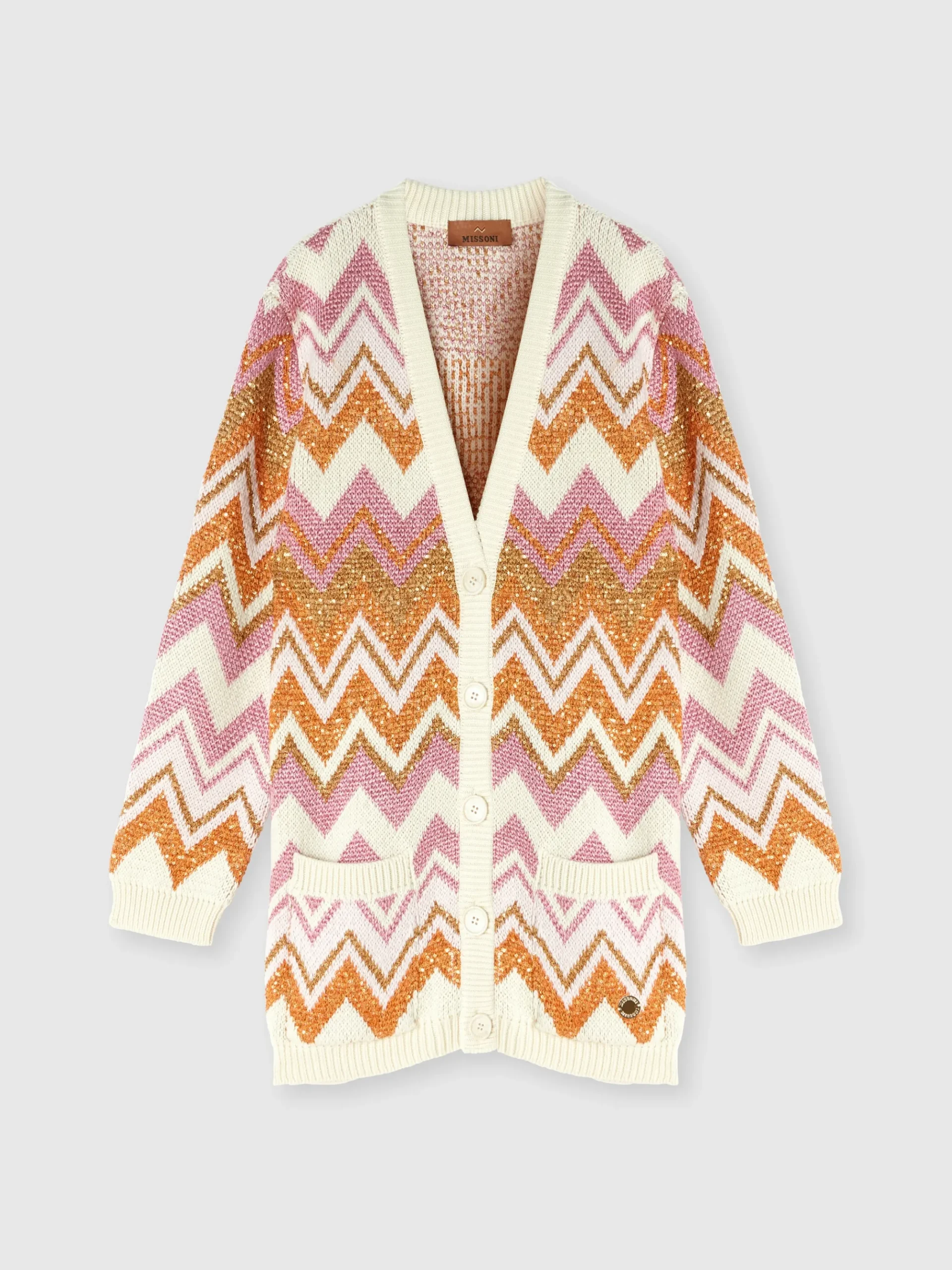 Cardigan in misto cotone e cachemire lamé
