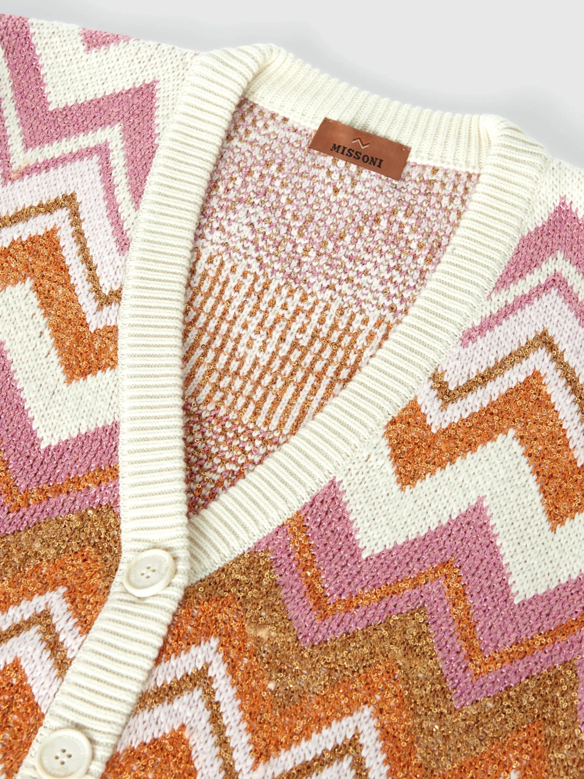 Cardigan in misto cotone e cachemire lamé