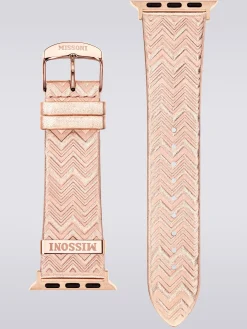 Cinturino per Apple Watch© in pelle e tessuto Missoni