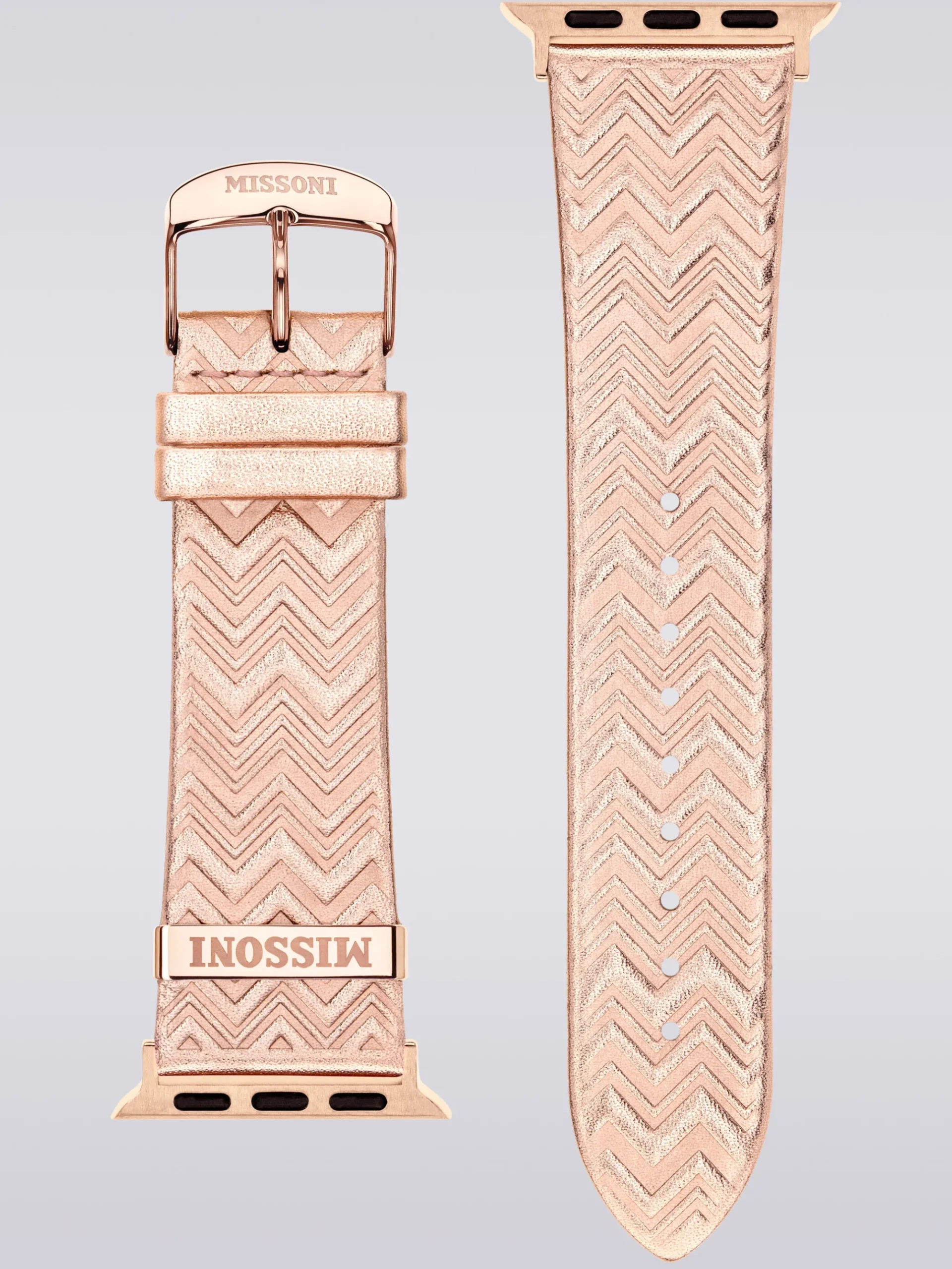 Cinturino per Apple Watch© in pelle e tessuto Missoni