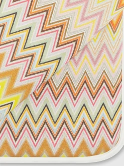 Coperta in cotone stretch zig zag con profili a contrasto