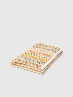 Coperta in cotone stretch zig zag con profili a contrasto