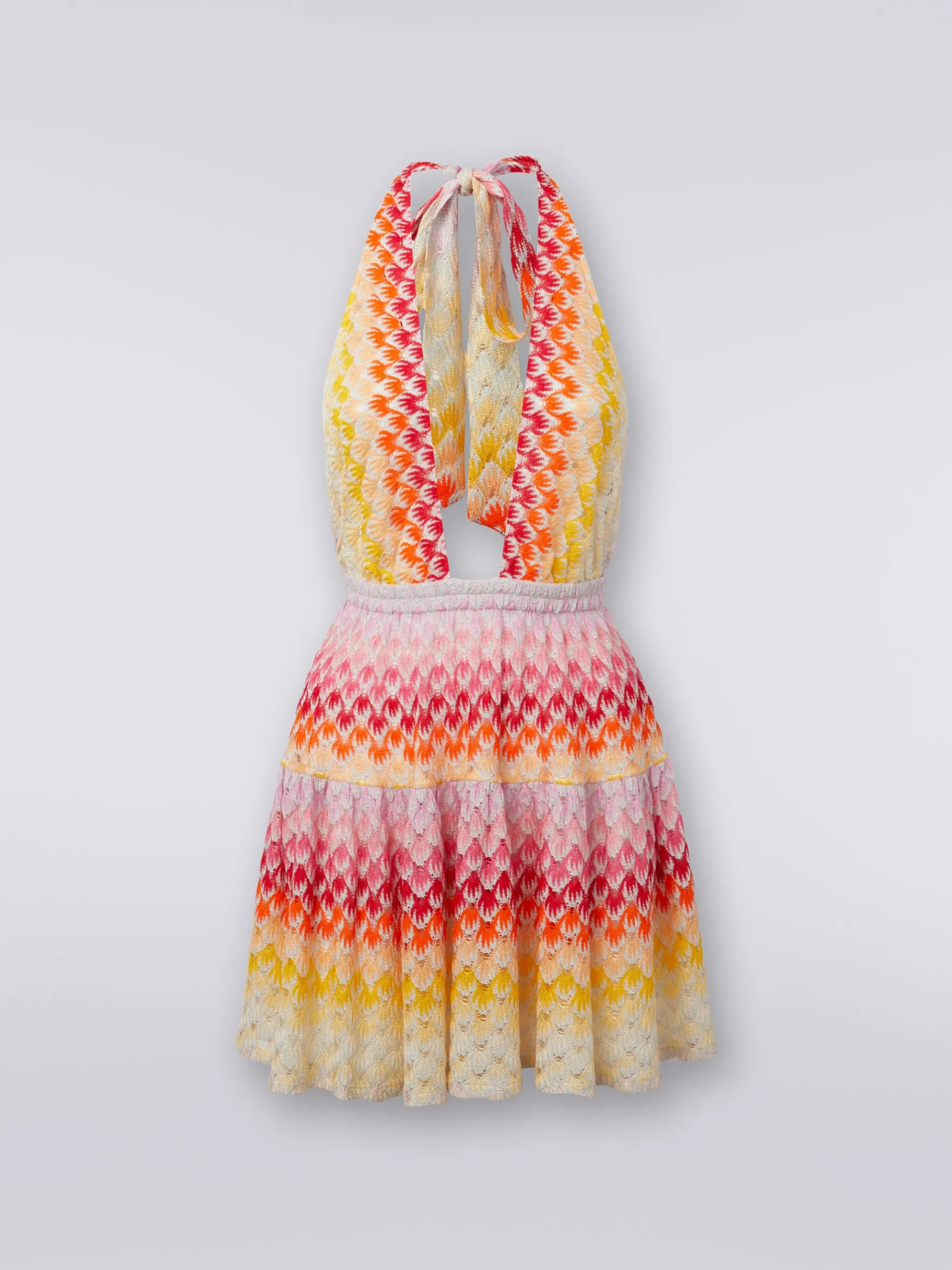 Copricostume corto effetto pizzo dégradé con lurex