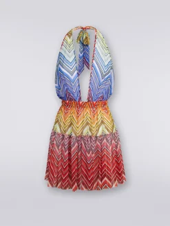 Copricostume corto in tulle stampa zig zag