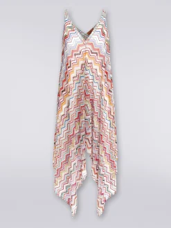 Copricostume lungo in crochet zig zag con lurex